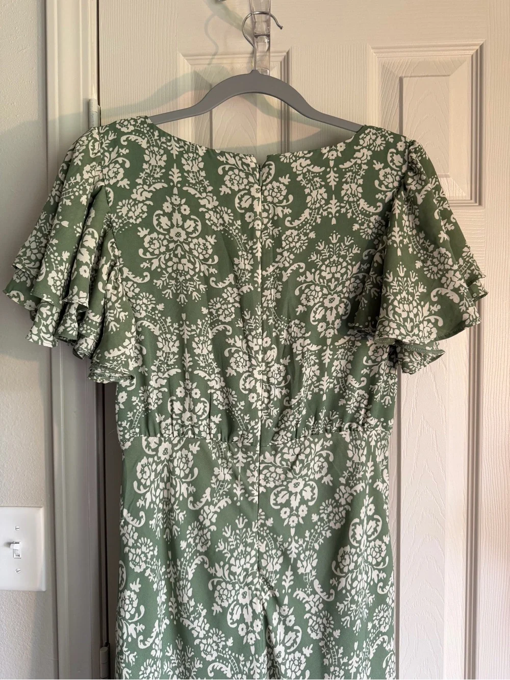 Abercrombie & Fitch Sage Green Floral-Print Maxi Dress